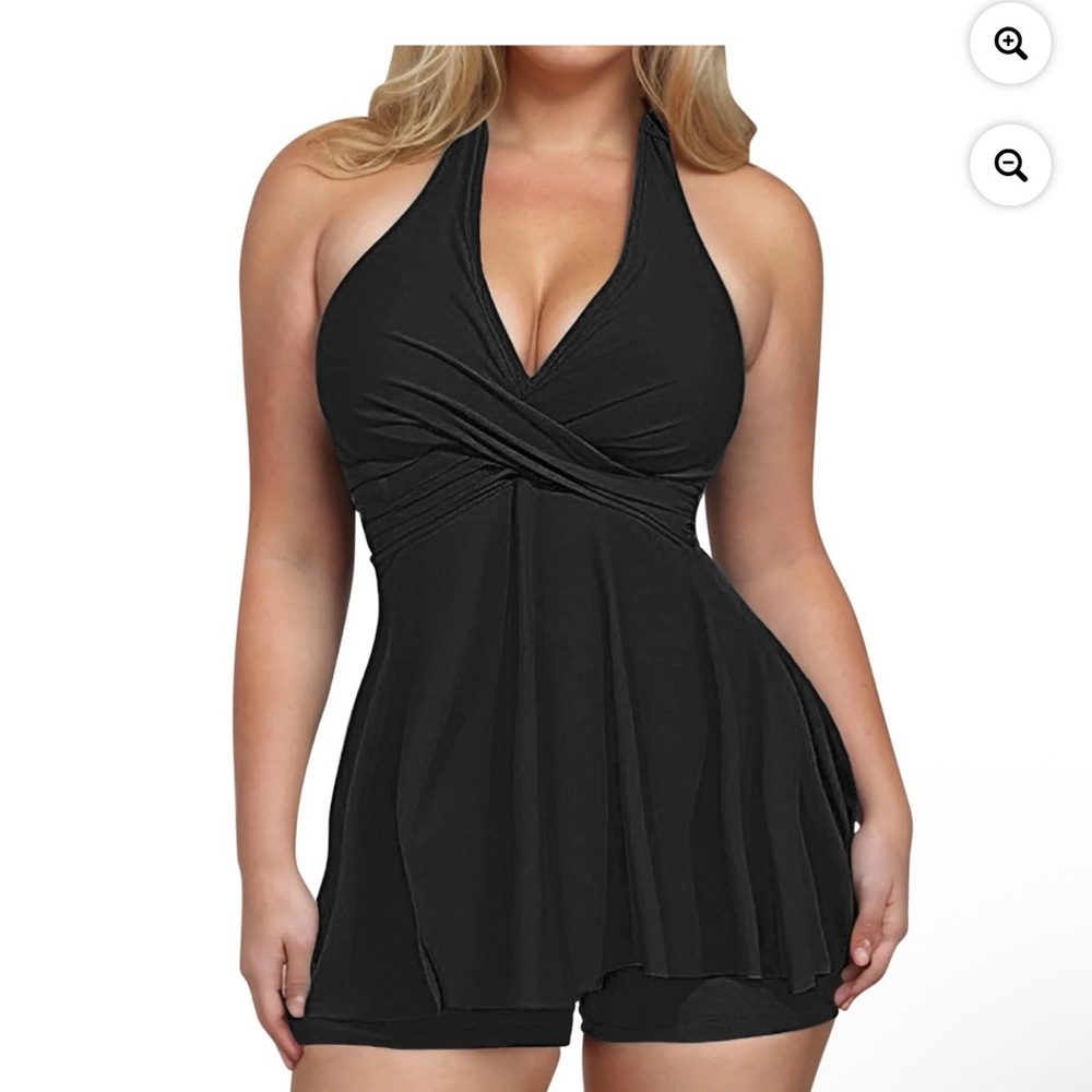 Black Halter Top and Shorts swimsuit